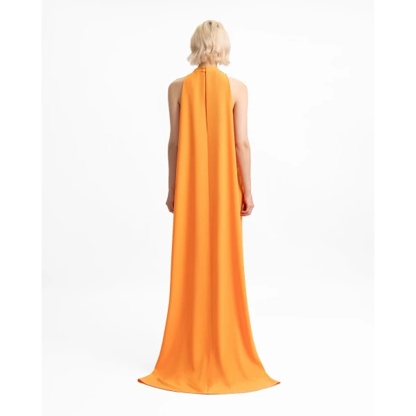 Gemy Maalouf Halter Neckline Dress with Floral Corset, view 3