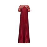 Gemy Maalouf Halter Plissé Dress with Bow and Bolero Sleeves Gemy Maalouf Halter Plissé Dress with Bow and Bolero Sleeves