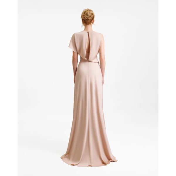 Gemy Maalouf High Collar and Cut-Out Back Dress, view 3