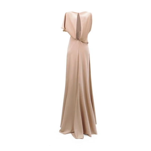 Gemy Maalouf High Collar and Cut-Out Back Dress, view 5