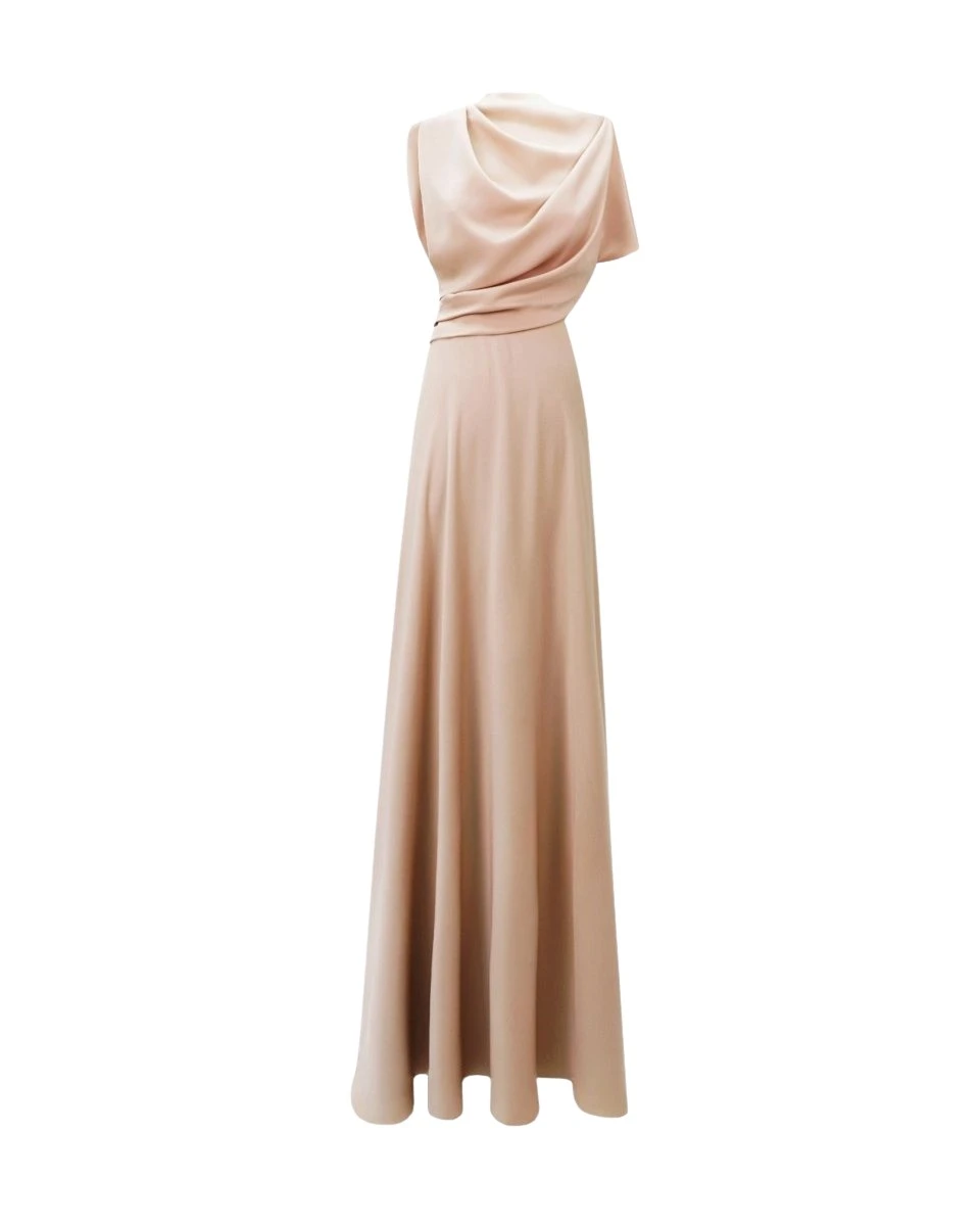 Gemy-Maalouf-High-Collar-and-Cut-Out-Back-Dress-coveti24910_nobg Gemy Maalouf High Collar and Cut-Out Back Dress