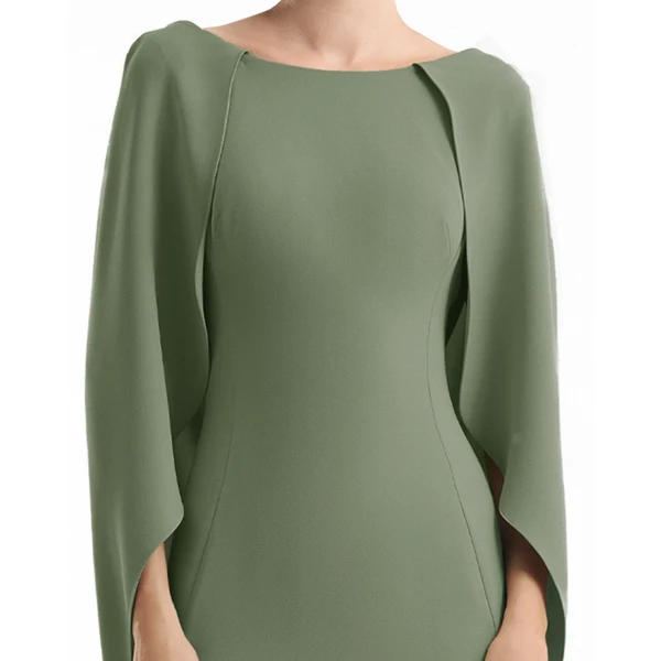 Gemy Maalouf High-Neck Dress with Cape Sleeves, view 4