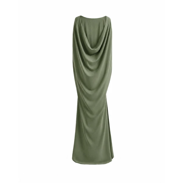 Gemy Maalouf High-Neck Dress with Cape Sleeves, view 5