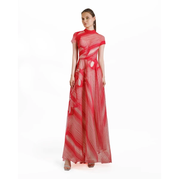 Gemy Maalouf High-Neckline Dress, view 2