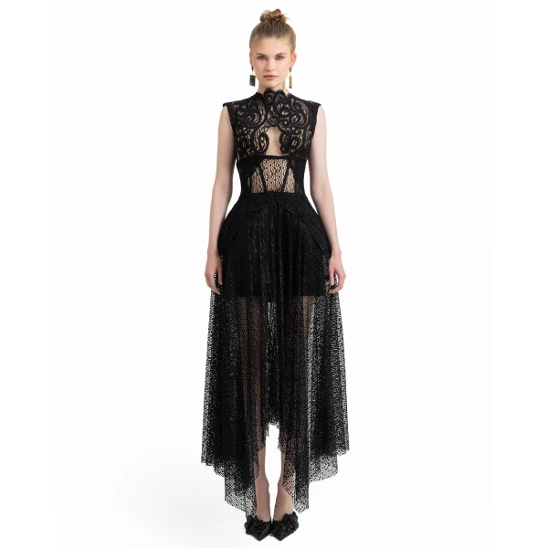 Gemy Maalouf Intricate Lace Dress, view 2