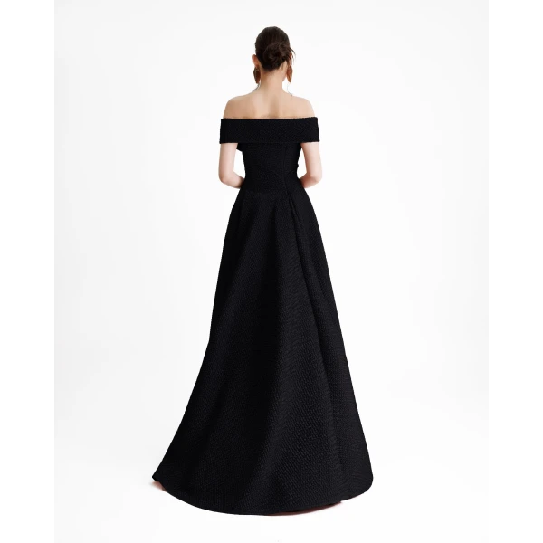 Gemy Maalouf Jacquard Waistline Dress, view 3