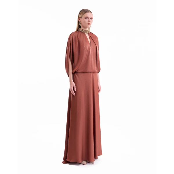 Gemy Maalouf Keyhole Batwing Dress, view 3