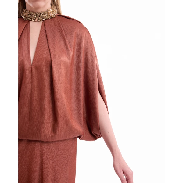 Gemy Maalouf Keyhole Batwing Dress, view 5