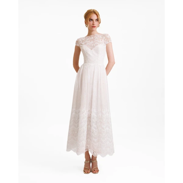 Gemy Maalouf Lace See-Through Back Dress, view 2