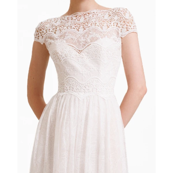 Gemy Maalouf Lace See-Through Back Dress, view 4