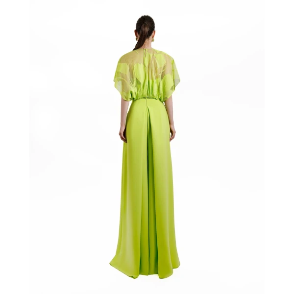 Gemy Maalouf Lace Top Paired With High Waisted Pant, view 3