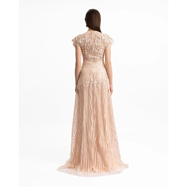 Gemy Maalouf Laser-Cut Embroidery Dress, view 3