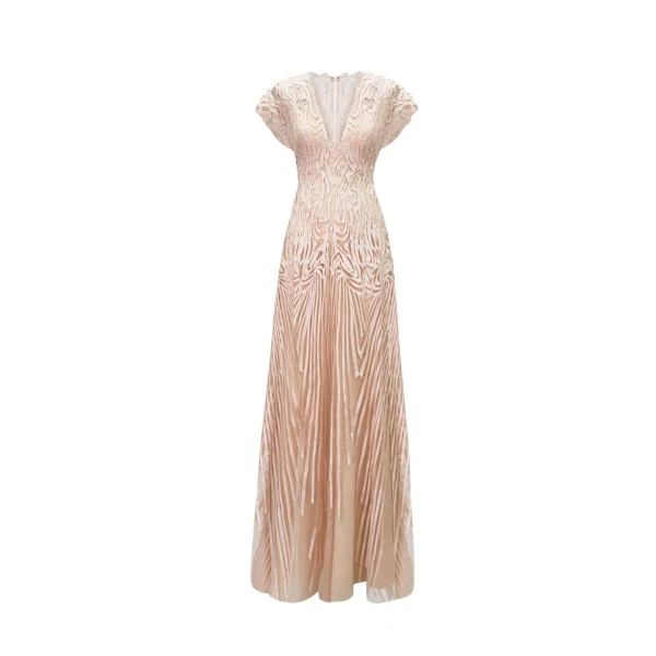 Gemy Maalouf Laser-Cut Embroidery Dress, view 5