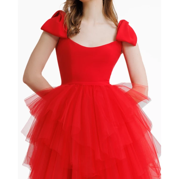 Gemy Maalouf Long Dress With Bow Design, view 4