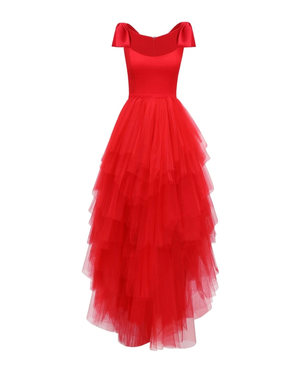 Gemy Maalouf Long Dress With Bow Design Gemy Maalouf Long Dress With Bow Design