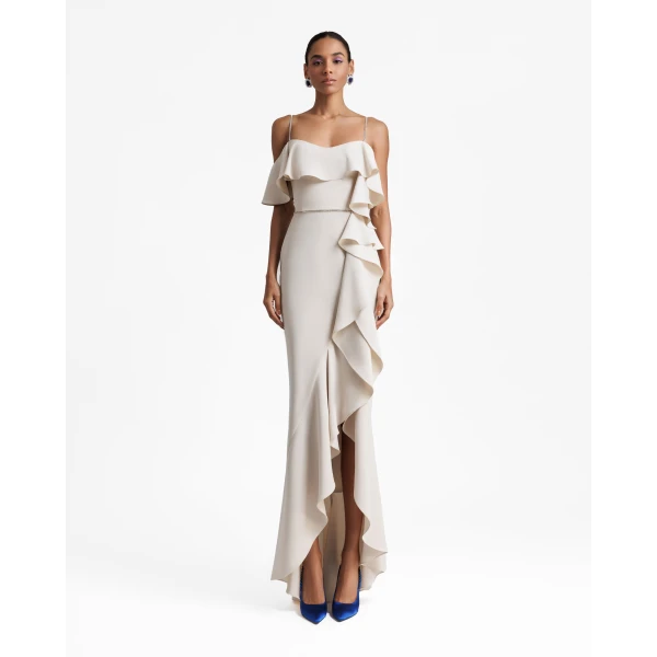 Gemy Maalouf Long Dress With Ruffles, view 2