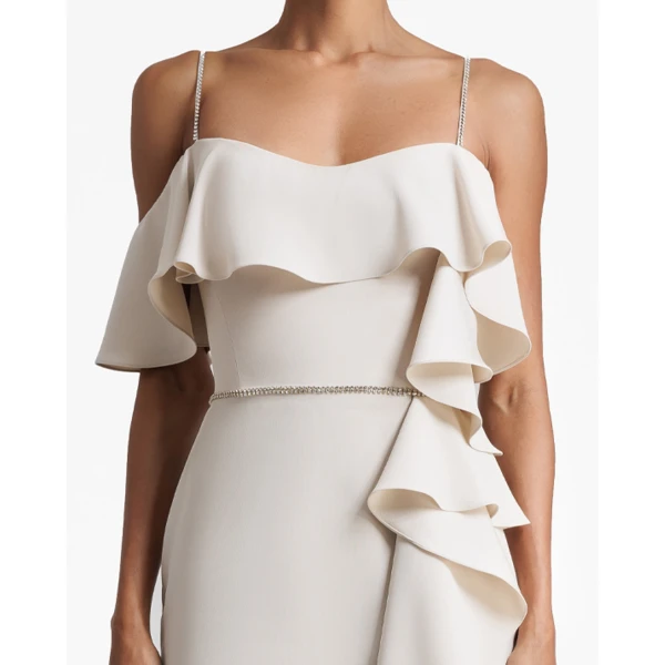 Gemy Maalouf Long Dress With Ruffles, view 4