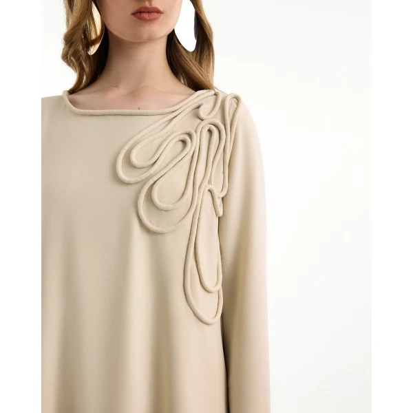Gemy Maalouf Long-Sleeve A-Line Dress, view 4