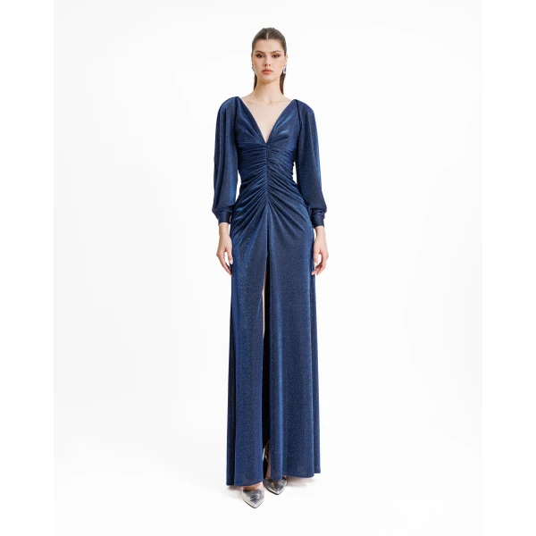Gemy Maalouf Long Sleeve Gathered Dress, view 2
