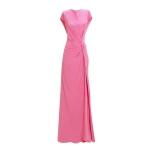 Gemy Maalouf Loose Cut Candy Pink Dress With Drapings Gemy Maalouf Loose Cut Candy Pink Dress With Drapings