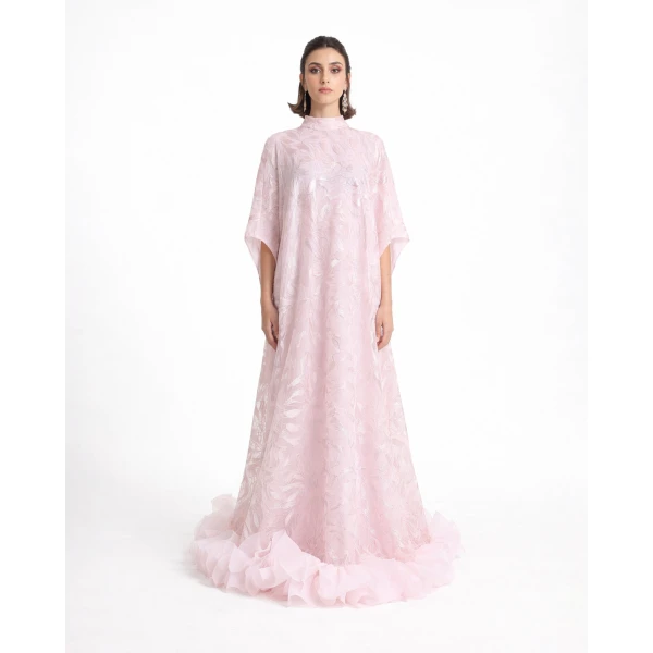 Gemy Maalouf Loose-Cut with Ruffled Hemline Kaftan, view 2