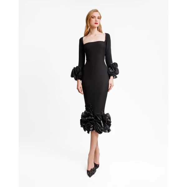 Gemy Maalouf Midi Crepe Dress, view 2