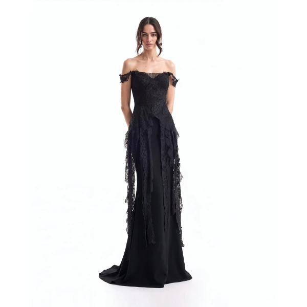 Gemy Maalouf Off-Shoulder Embroidered Corset Set, view 2