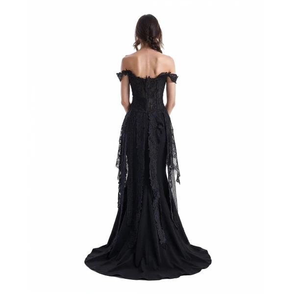 Gemy Maalouf Off-Shoulder Embroidered Corset Set, view 3