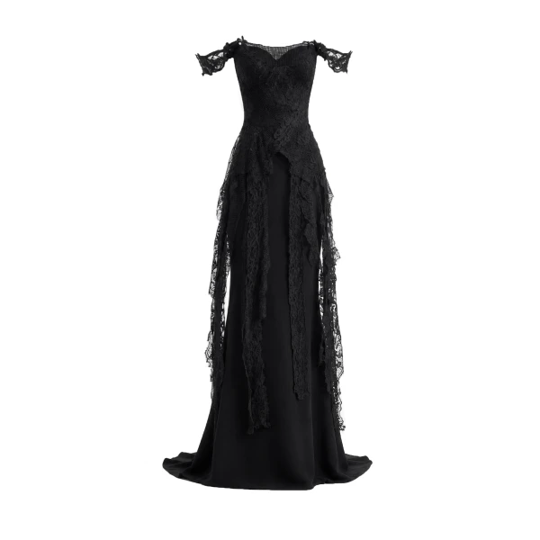 Gemy Maalouf Off-Shoulder Embroidered Corset Set