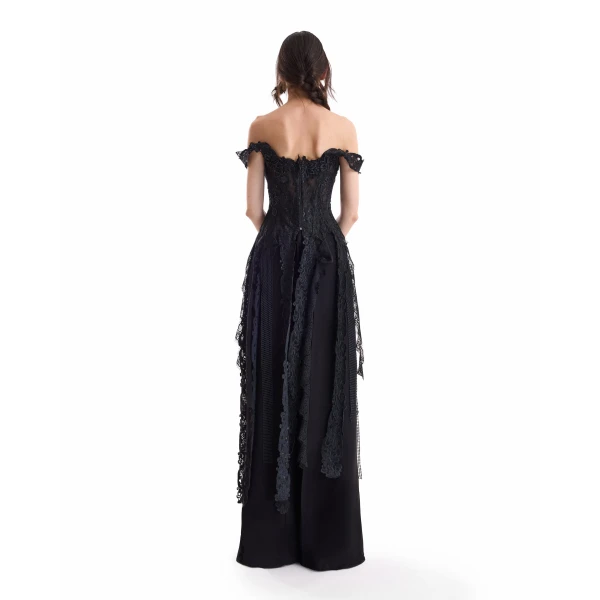 Gemy Maalouf Off-Shoulder Embroidered Corset Top, view 4