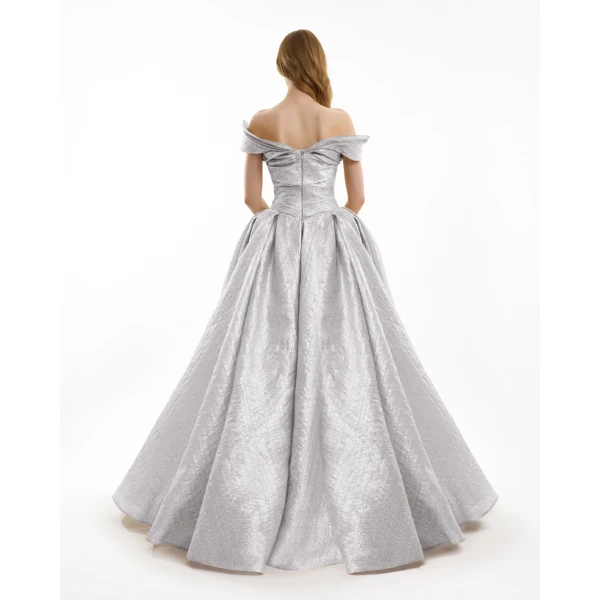Gemy Maalouf Off-Shoulder Jacquard Dress, view 3