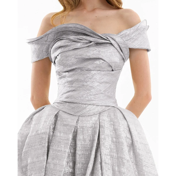 Gemy Maalouf Off-Shoulder Jacquard Dress, view 4