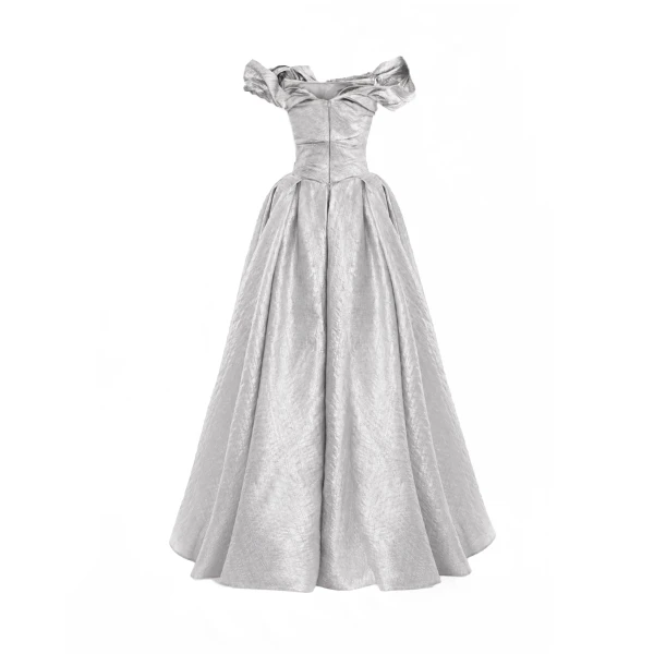 Gemy Maalouf Off-Shoulder Jacquard Dress, view 5