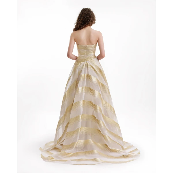 Gemy Maalouf Off-Shoulder Petal Bodice Dress, view 3