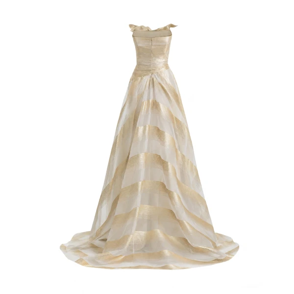 Gemy Maalouf Off-Shoulder Petal Bodice Dress, view 5