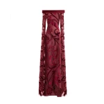 Gemy Maalouf Off-Shoulder Slim Velvet Dress with Long Sleeves Gemy Maalouf Off-Shoulder Slim Velvet Dress with Long Sleeves