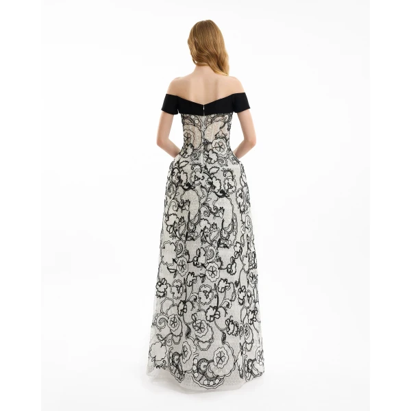 Gemy Maalouf Off-Shoulder Sweetheart Dress, view 3
