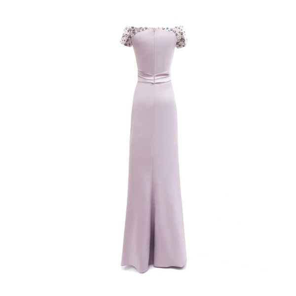 Gemy Maalouf Off-Shoulders Dress with Beaded Sleeves, view 5