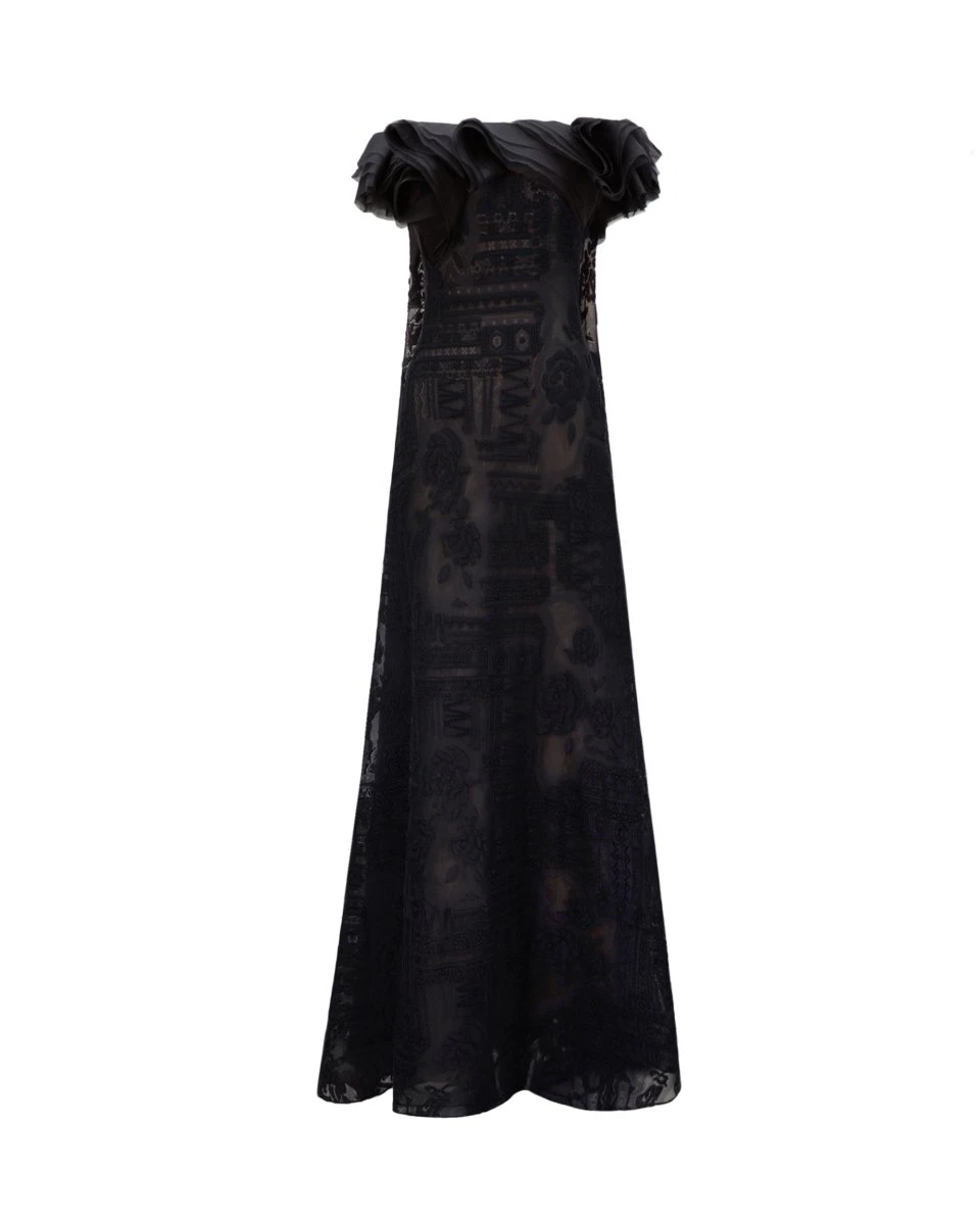 Gemy Maalouf Off-Shoulders Loose-Cut Dress Gemy Maalouf Off-Shoulders Loose-Cut Dress