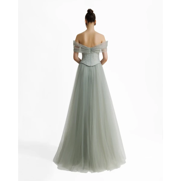 Gemy Maalouf Off-The-Shoulder Corset Dress, view 3