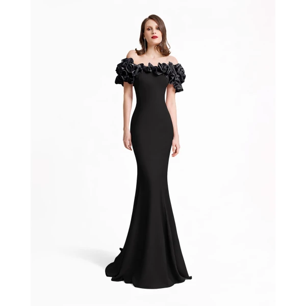 Gemy Maalouf Off-The-Shoulders Crepe Dress, view 2