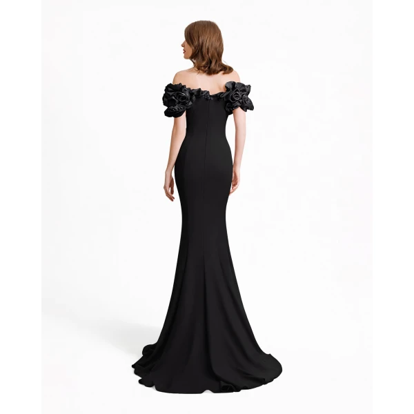 Gemy Maalouf Off-The-Shoulders Crepe Dress, view 3