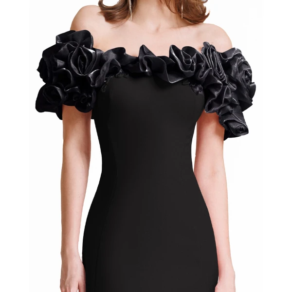 Gemy Maalouf Off-The-Shoulders Crepe Dress, view 4