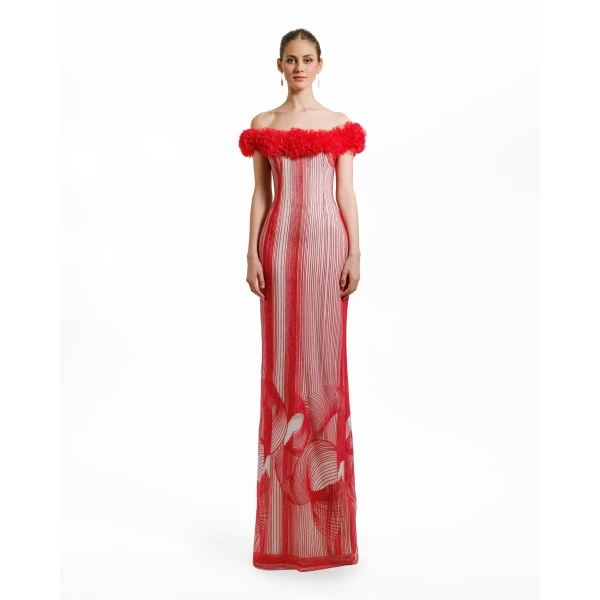 Gemy Maalouf Off-The-Shoulders Slim-Cut Dress, view 2