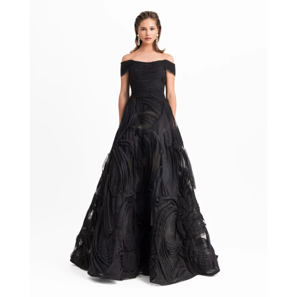 Gemy Maalouf Off-The-shoulders Tulle Gown, view 2