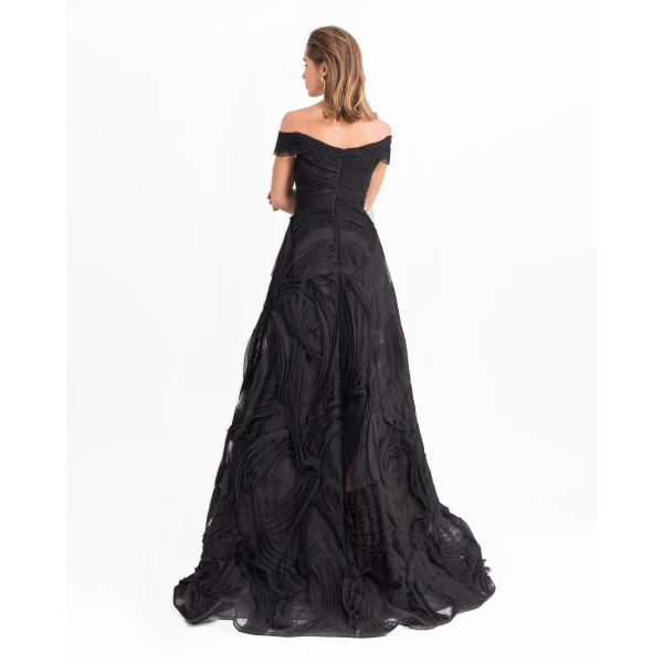 Gemy Maalouf Off-The-shoulders Tulle Gown, view 3