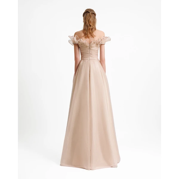 Gemy Maalouf Off-the-shoulders Layered Ruffles Dress, view 3