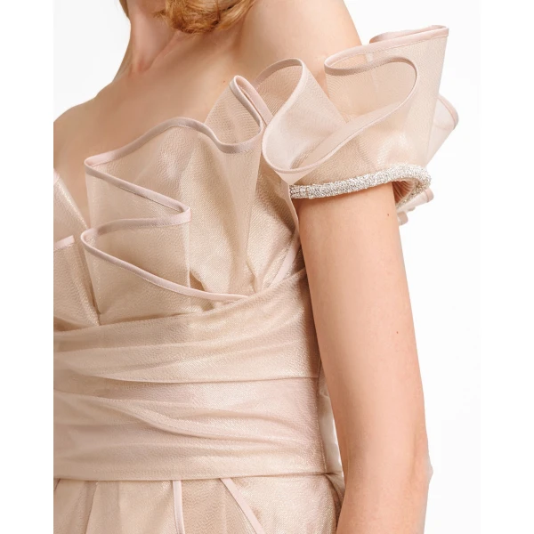 Gemy Maalouf Off-the-shoulders Layered Ruffles Dress, view 4