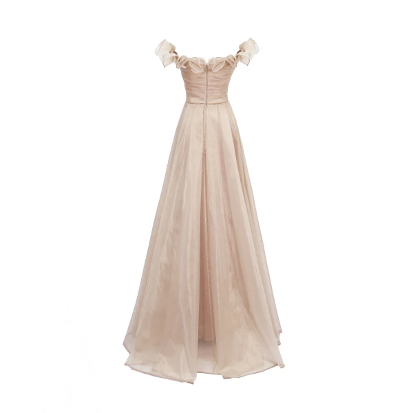 Gemy Maalouf Off-the-shoulders Layered Ruffles Dress, view 5
