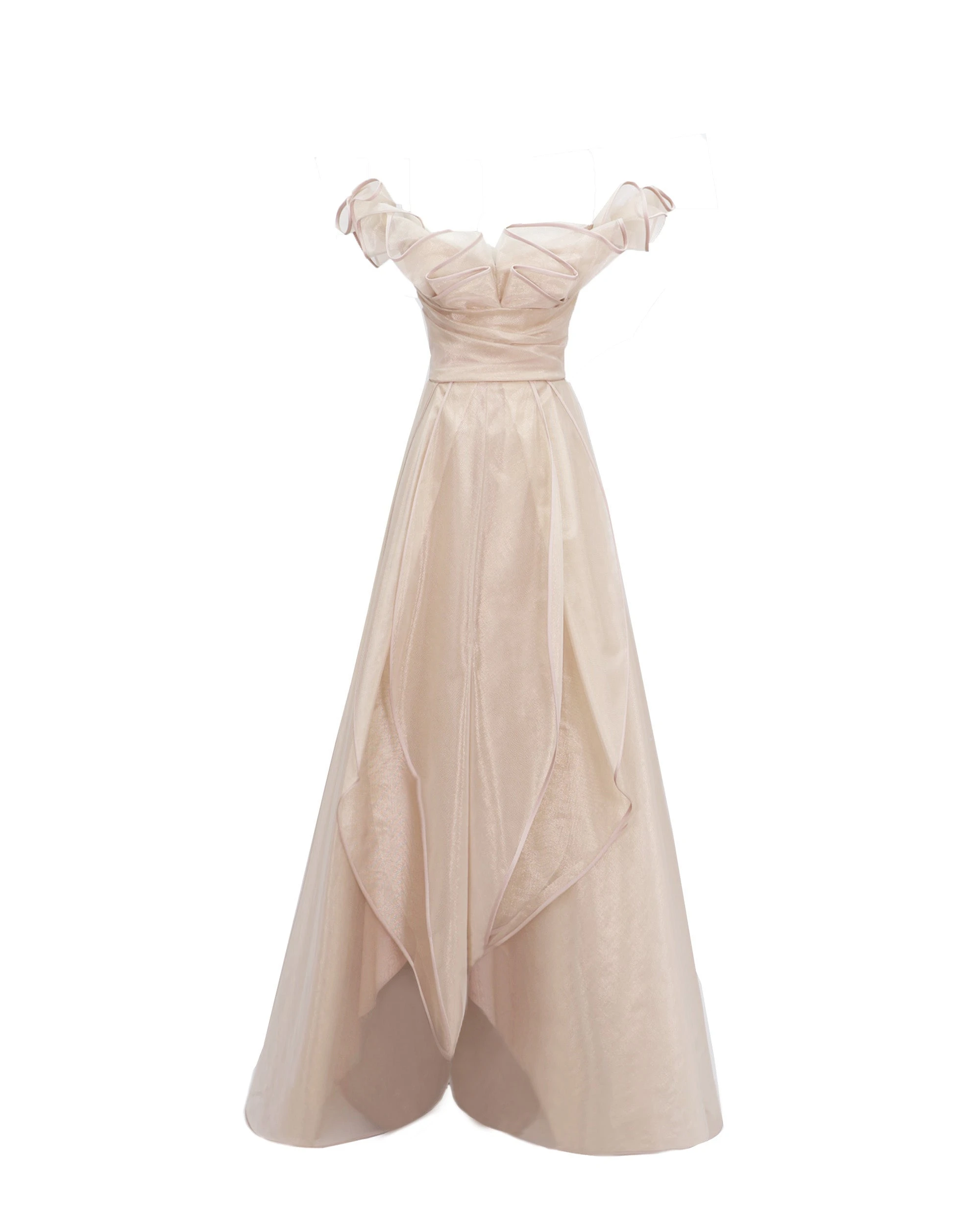 Gemy Maalouf Off-the-shoulders Layered Ruffles Dress Gemy Maalouf Off-the-shoulders Layered Ruffles Dress